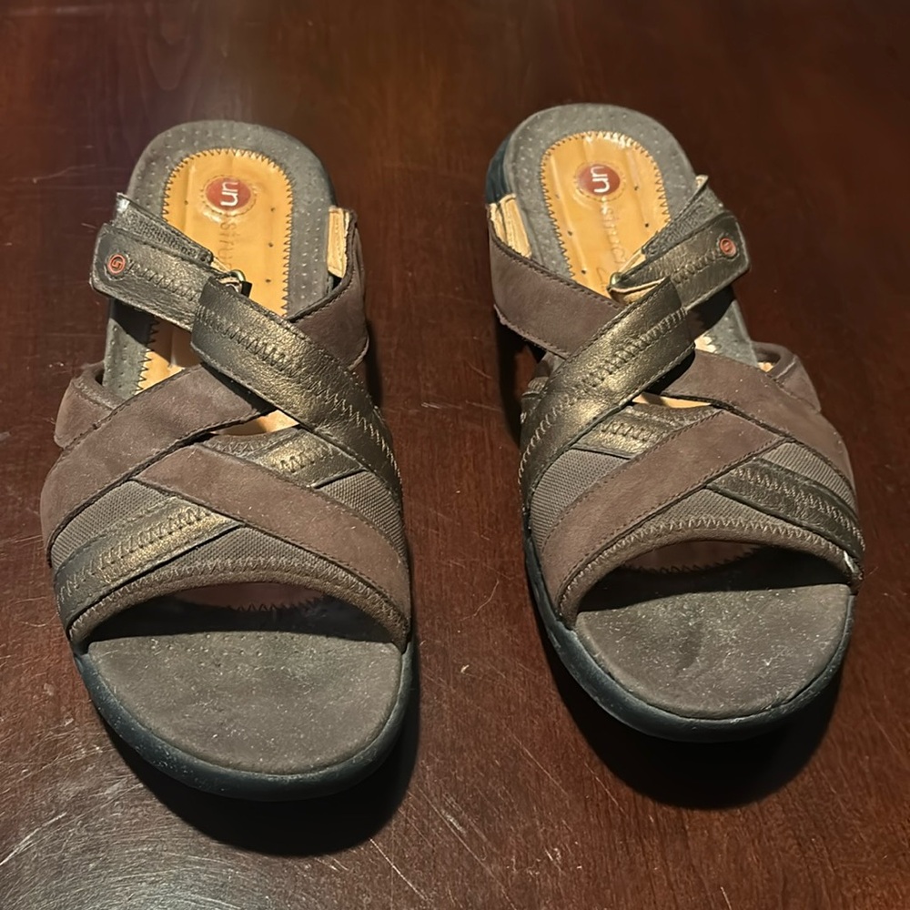 Clarks Unstructured Velcro Strap Sandals - image 1